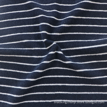 Customized Color Stripe Pattern Cotton55 Poly45 One Side Brush Weft Knitted Ant Fleece Fabric for Coat Home Textile